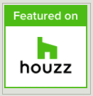 Featured on Houzz badge showcasing our custom closet and home organization designs recognized for quality and style
