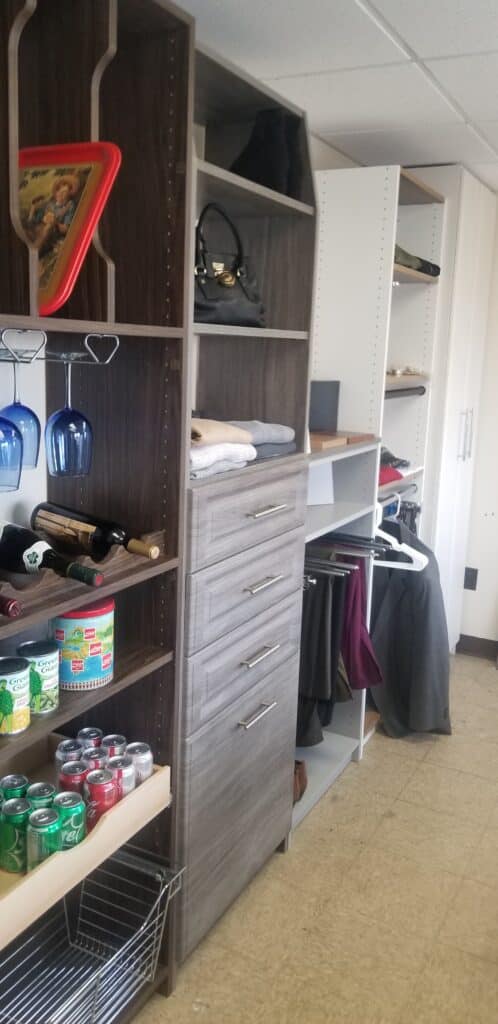 Multi-level mudroom lockers for kids and adults